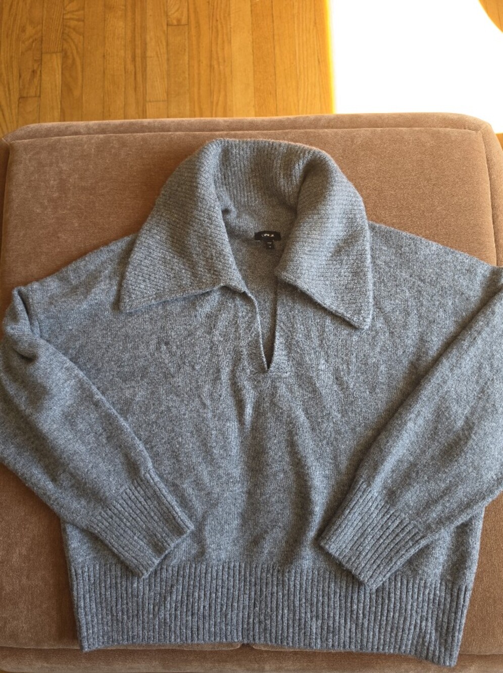 Express Shawl Collar Pullover Sweater Gray Sz XL